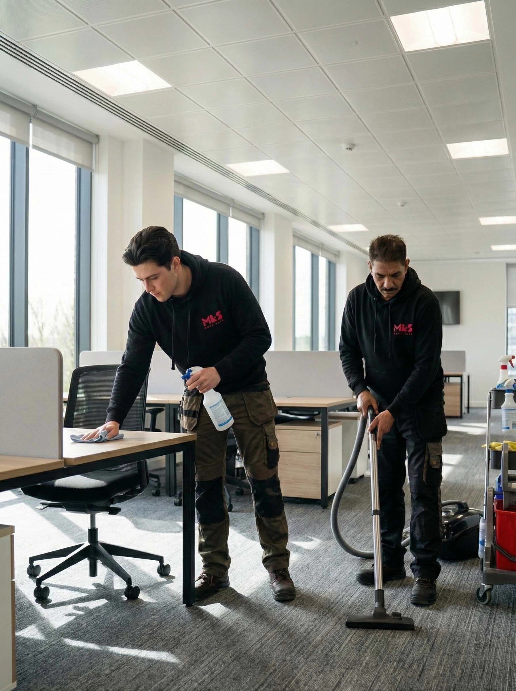 Cleaning Service After Move | House Removals Liverpool Professional cleaning service after house removals Liverpool in an office space