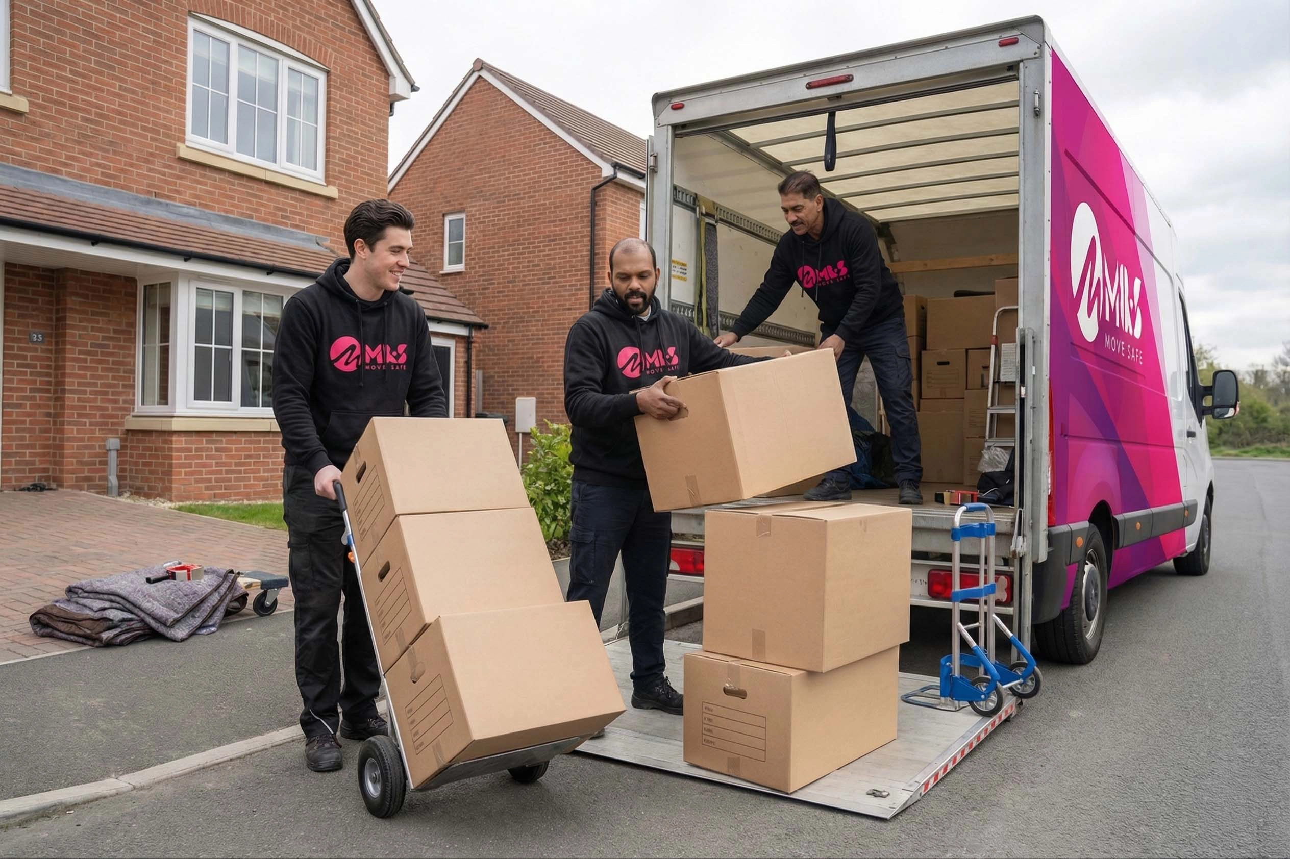 Professional Removals Liverpool Services | M&S Removals Removals Liverpool team safely loading moving boxes into a van