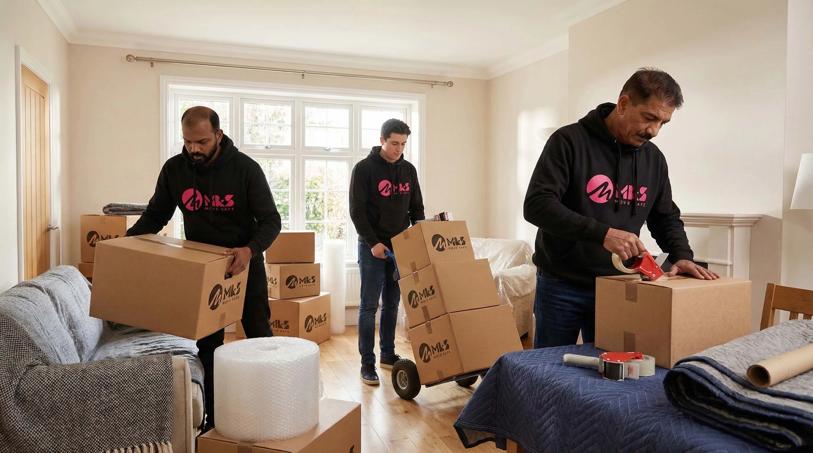 Professional House Packing Service – Removals Liverpool Removals Liverpool team packing household items and moving boxes inside a home